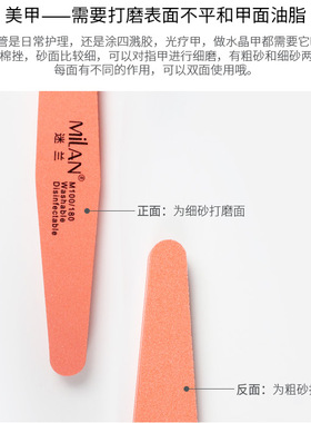 迷兰美甲工具指甲搓海绵挫双面抛光搓条打磨挫修甲型条在家做美甲