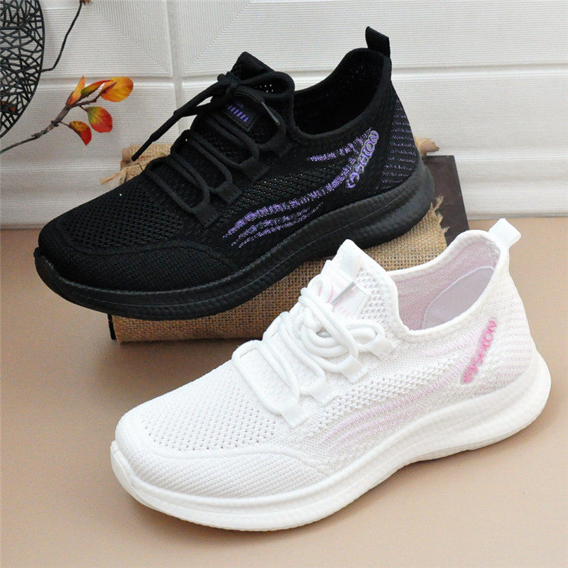 春夏老北京布鞋女透气中老年妈妈飞织运动鞋小白鞋软底时尚休闲鞋,淘宝优惠券,粉丝福利购,淘宝优惠卷