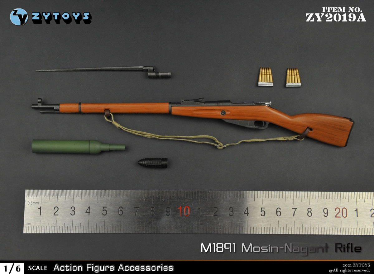 ZYTOYS 1:6二战 M1891毛子苏联红军 莫辛纳甘 塑料模型ZY2019兵人