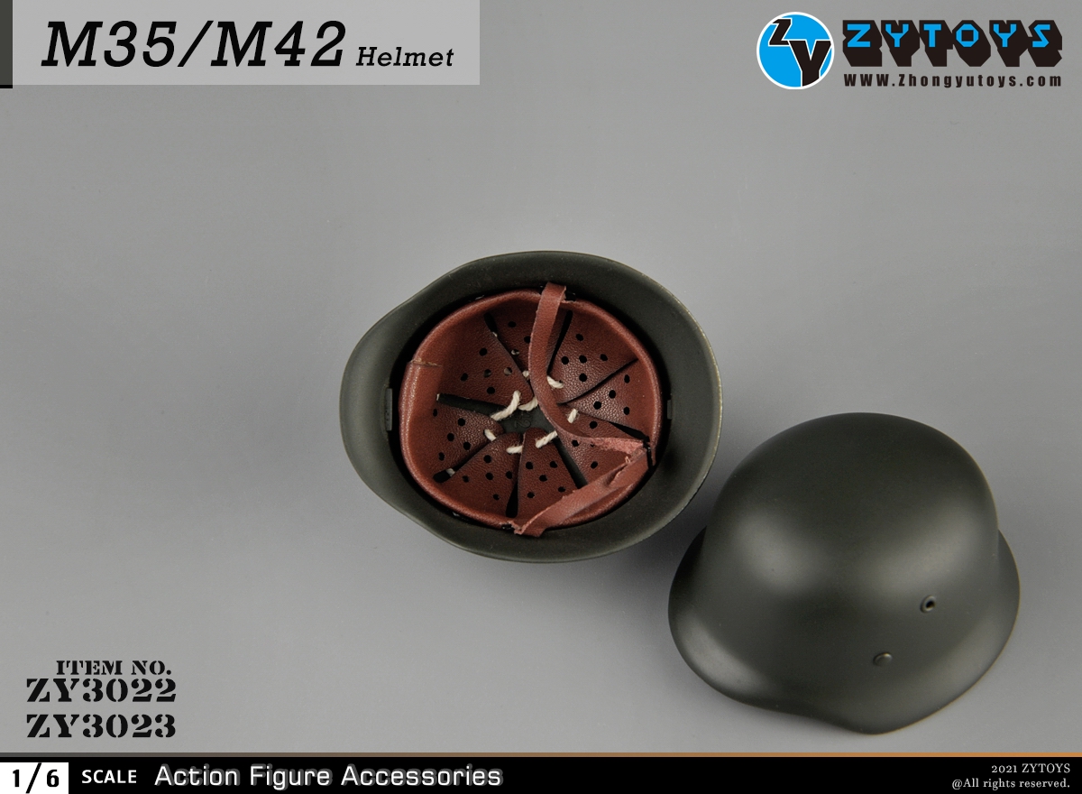 ZYTOYS 1/6 金属 WWII 二战 M35头盔 钢盔模型 兵人人偶 手办玩具 - 图3