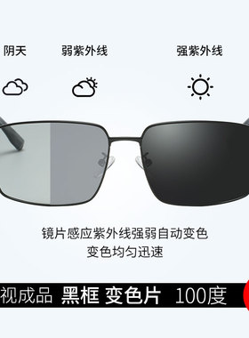 带度数太阳镜男女近视变色墨镜