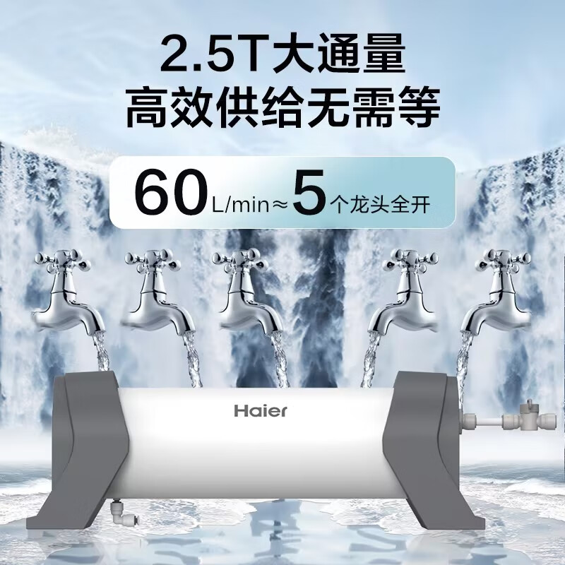 海尔净水器HWP25管道超滤中央净水家用自来水农村别墅商用净水器