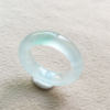 Burmese jade high ice clear water green jade ring