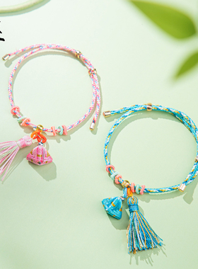 端午节新款手链手工编织五彩绳