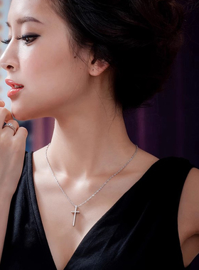 十字架吊坠男女款纯银一对刻字