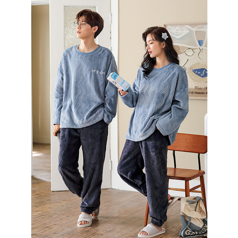 情侣秋冬可爱珊瑚绒休闲可外穿睡衣 kerener可人儿睡衣/家居服套装