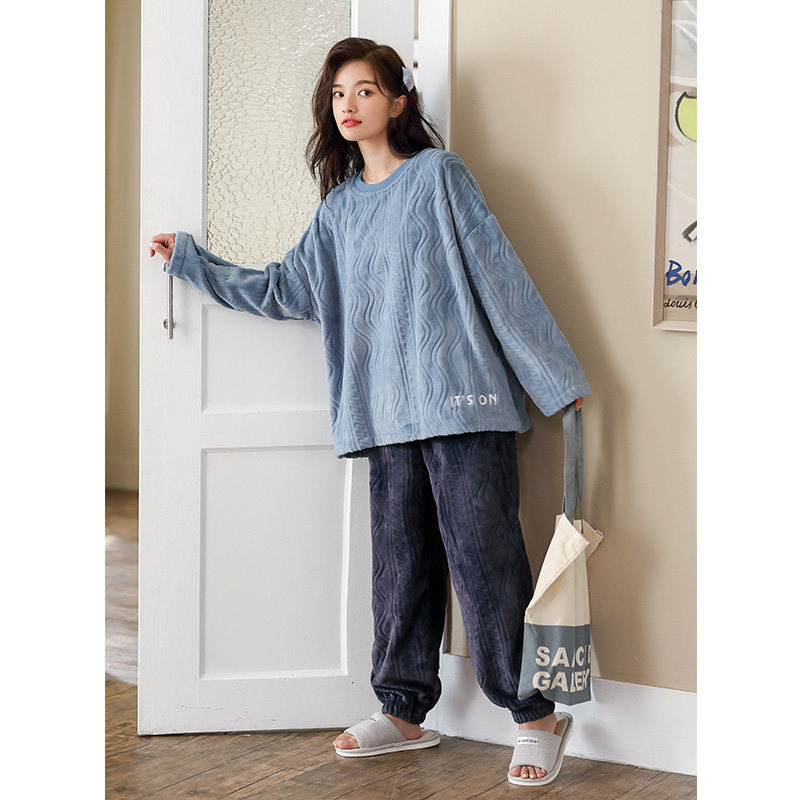 情侣秋冬可爱珊瑚绒休闲可外穿睡衣 kerener可人儿睡衣/家居服套装