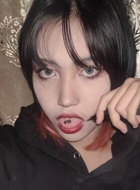 朋克钛钢短杆母舌钉bitch舌头钉