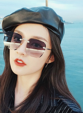 2019新款网红无框波浪女太阳镜