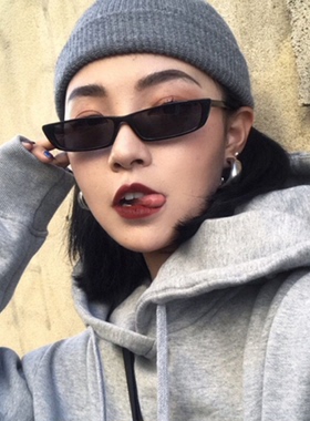 网红同款街拍方形小框太阳镜