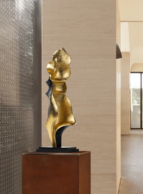 境泉轻奢木雕装饰售楼处落地摆件