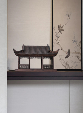 新中式禅意古建筑模型摆件