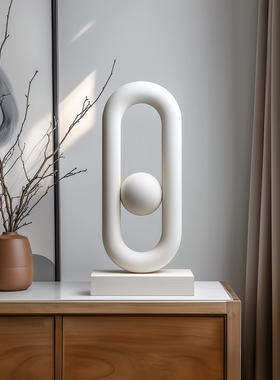 现代抽象实木雕塑艺术装饰摆件