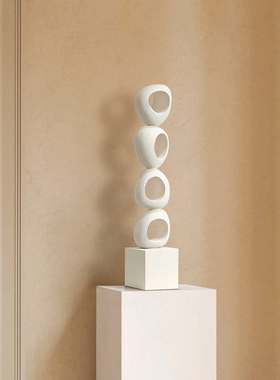 抽象艺术玄关实木雕塑装饰摆件