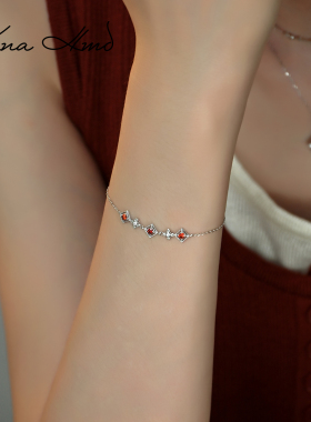 KNA珂娜红锆石复古纯银手链