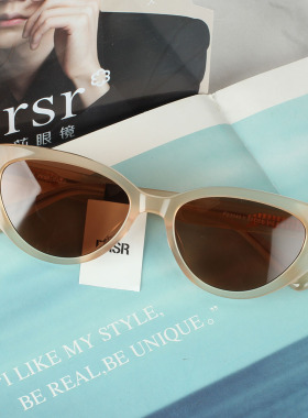 帕莎杨超越同款2024年新款猫眼白框黑色墨镜女潮时尚太阳镜PS3040