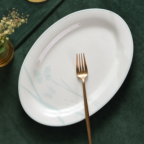 华光国瓷骨瓷餐具单品健康釉中彩家用中式简约碗盘餐具散件莫兰迪 - 图3