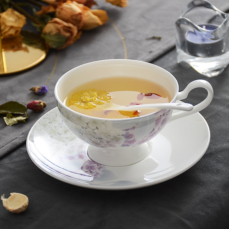 华光国瓷 骨瓷咖啡杯碟套装牛奶杯 欧式轻奢生日送礼咖啡杯礼盒装,淘宝优惠券,粉丝福利购,淘宝优惠卷