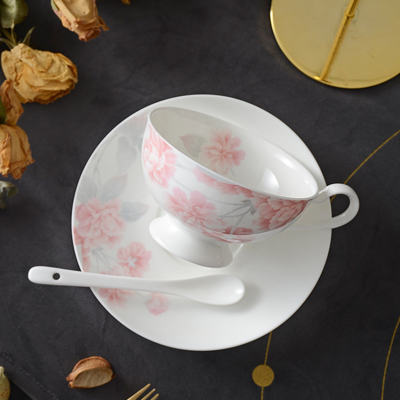 华光国瓷 骨瓷咖啡杯碟套装牛奶杯 欧式轻奢生日送礼咖啡杯礼盒装,淘宝优惠券,粉丝福利购,淘宝优惠卷