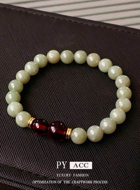 蜜语纪许蜜语朱珠同款和田玉简约串珠手链手串新中式时尚百搭手饰