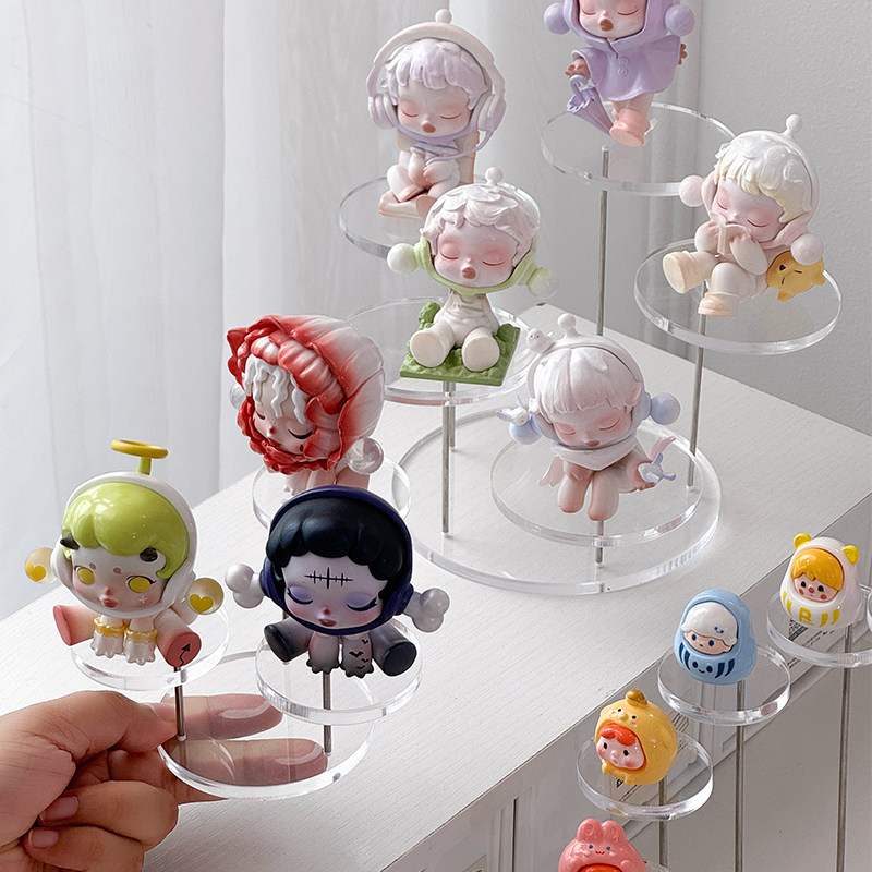 亚克力展示架梯形手办收纳盒盲盒小摆件陈列架透明卡通萌粒置物架,淘宝优惠券,粉丝福利购,淘宝优惠卷