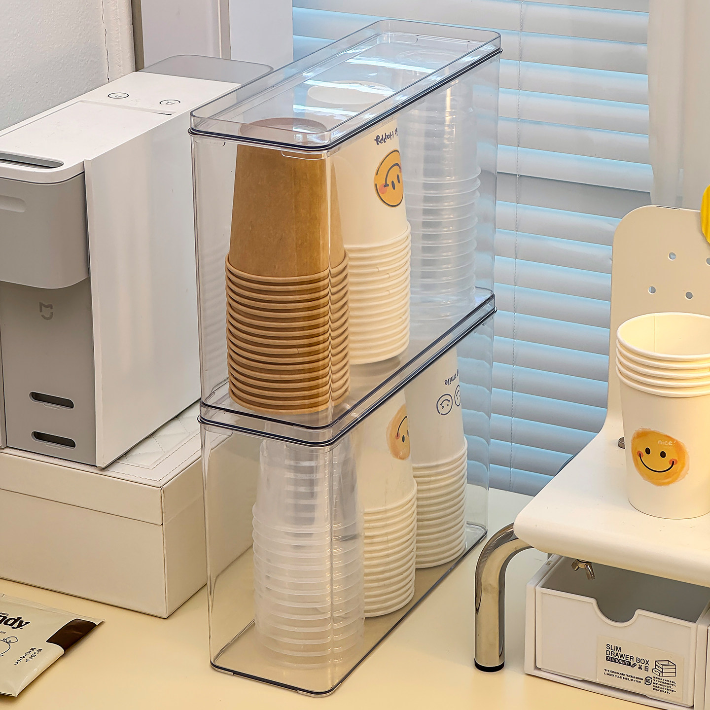 一次性杯子收纳盒桌面茶几纸杯架取杯器防尘茶杯存放盒水杯置物架,淘宝优惠券,粉丝福利购,淘宝优惠卷