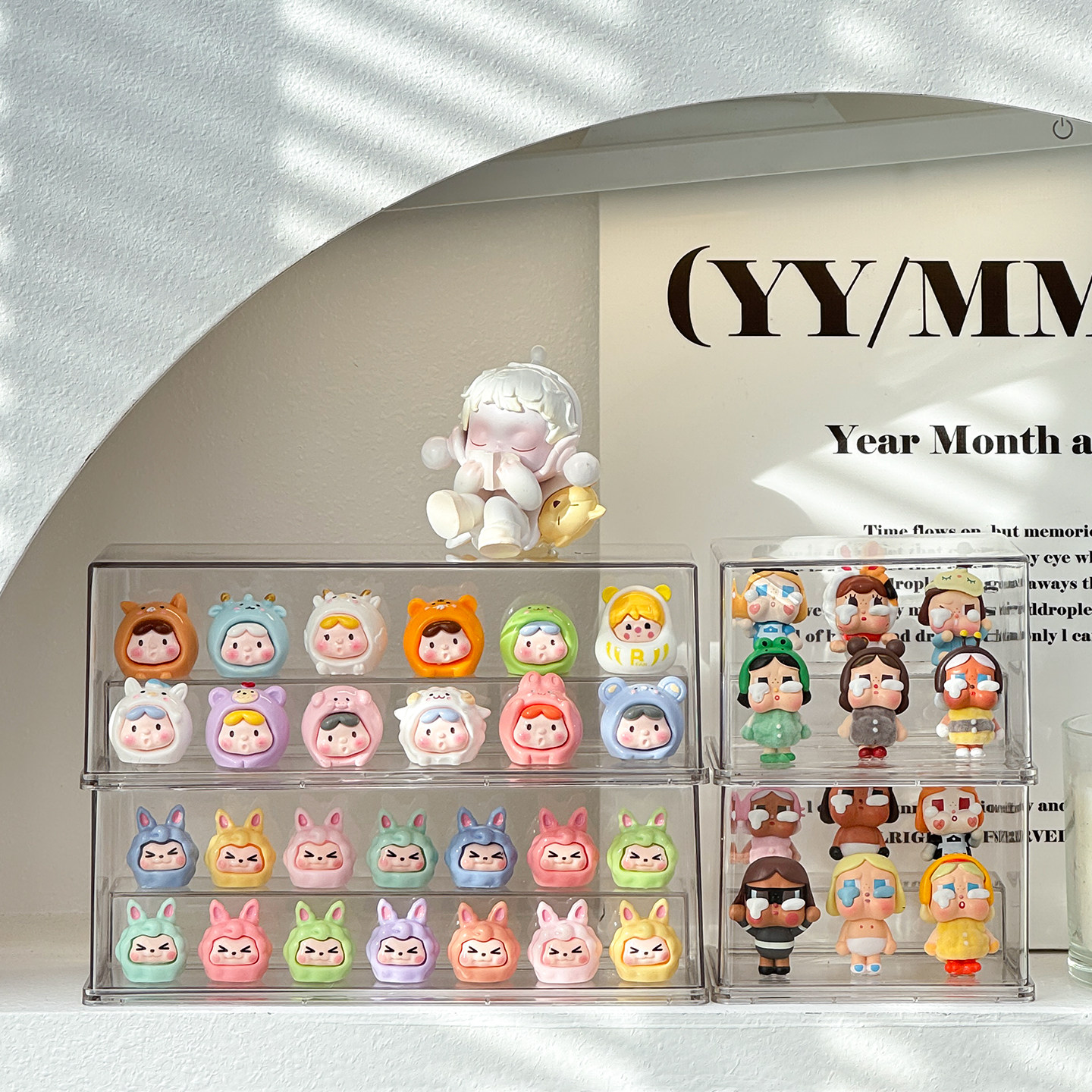 萌粒收纳盒适用泡泡玛特盲盒手办阶梯展示架防尘透明小摆件陈列柜,淘宝优惠券,粉丝福利购,淘宝优惠卷