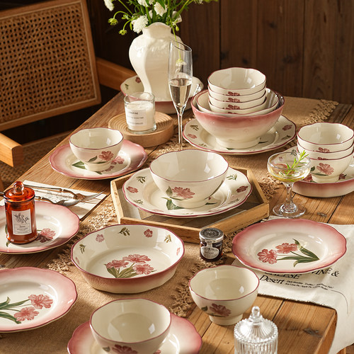 碗碟餐具套装家用陶瓷碗盘结婚新婚礼物订婚礼物新婚餐具盘子 - 图2