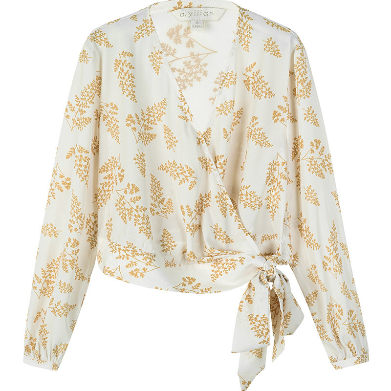 阿依莲新款女设计感花色小众衬衫 ayilian衬衫