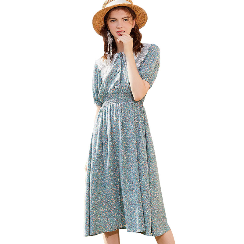 阿依莲2020夏季新款收腰显瘦连衣裙 ayilian连衣裙