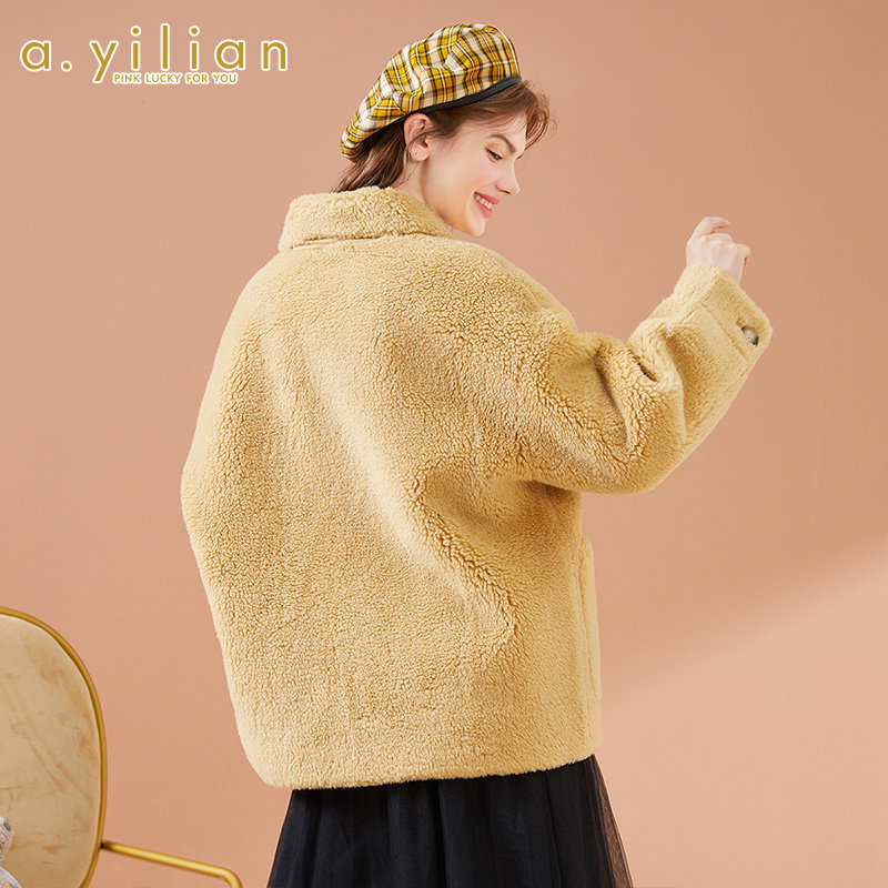 【vip专享】阿依莲2020毛呢外套个性 ayilian短外套