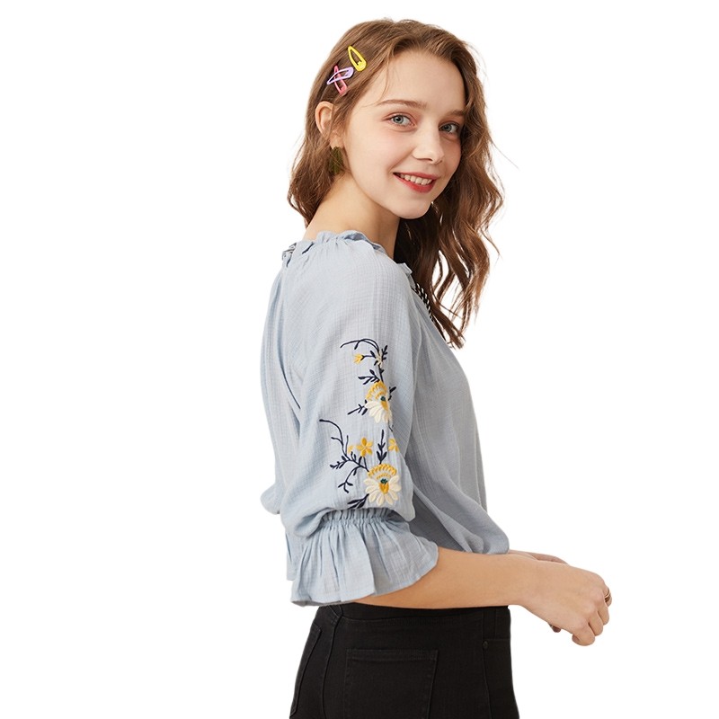 阿依莲旗舰店官网正品2020长袖衬衣 ayilian衬衫