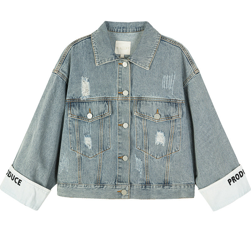 阿依莲新款牛仔外套女2021年潮上衣 ayilian短外套