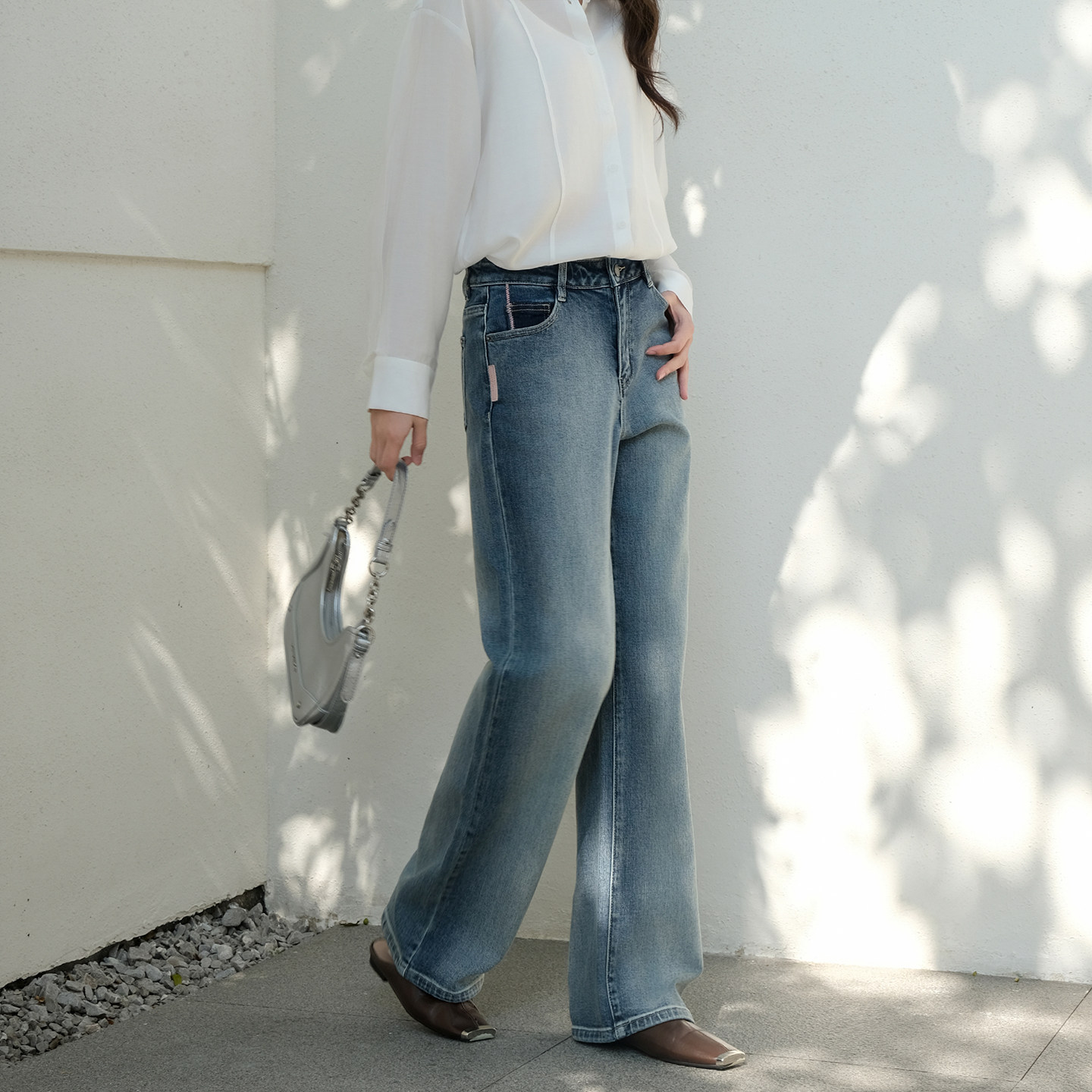 【商场同款】阿依莲时尚阔腿牛仔裤女26春季新款潮流百搭显瘦裤子,淘宝优惠券,粉丝福利购,淘宝优惠卷