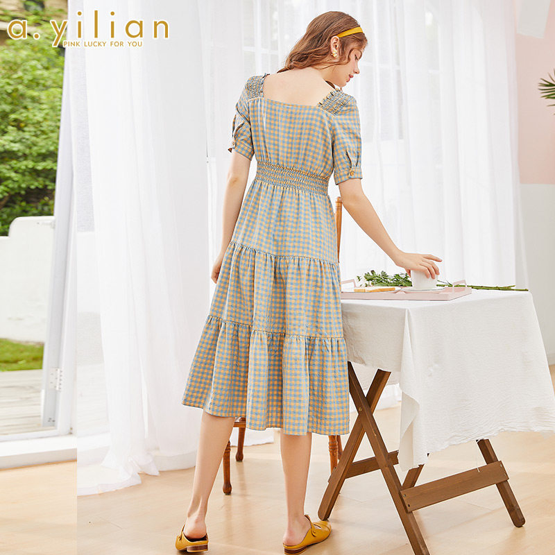 阿依莲2020夏季新款中长裙连衣裙 ayilian连衣裙