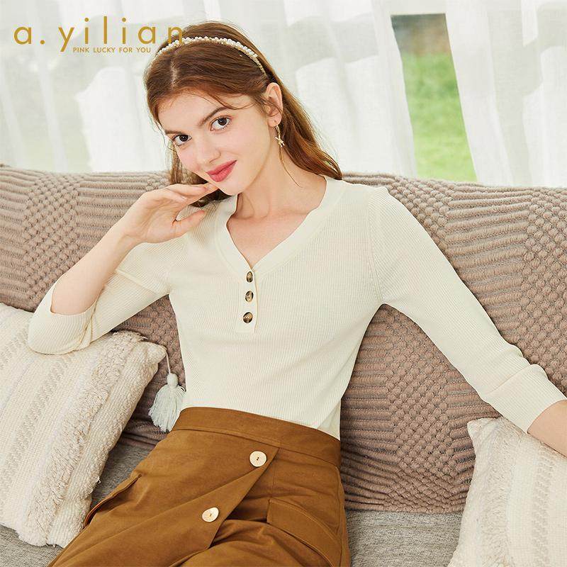【vip专享】阿依莲针织衫女修身t恤 ayilian毛针织衫