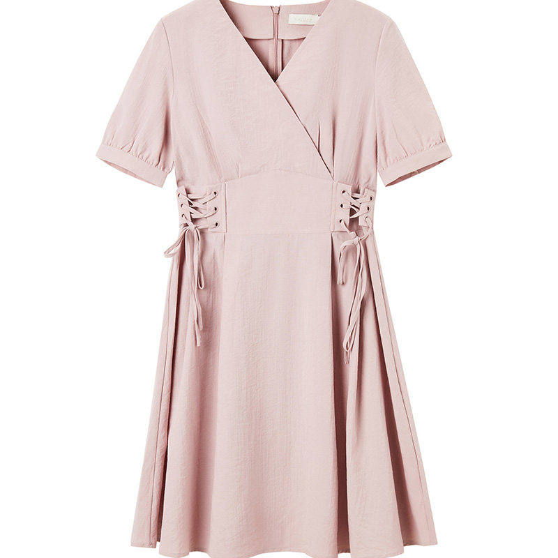 阿依莲2020新款夏季收腰显瘦连衣裙 ayilian连衣裙