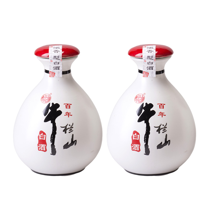 百年牛栏山百年陈酿无酒不成43度浓香型500ml*2瓶礼盒装白酒