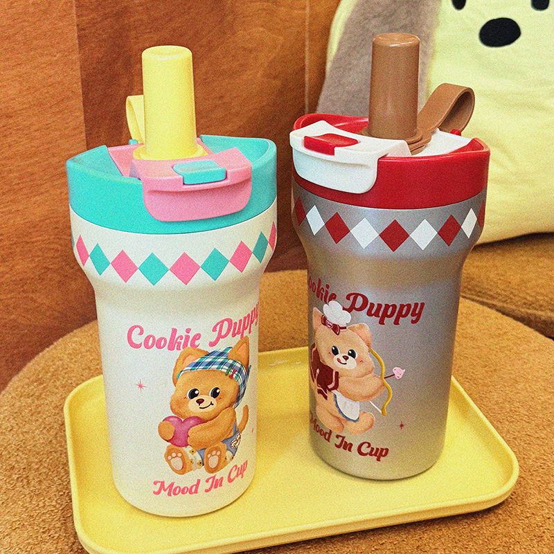 物生物保温杯陶瓷内胆吸管保冷水杯女2025新款高颜值水壶咖啡杯子