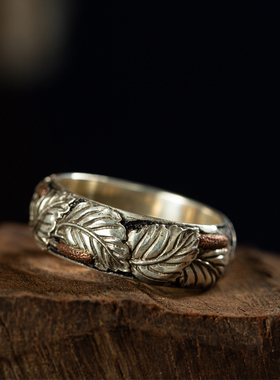 原创手工雕刻情侣戒指