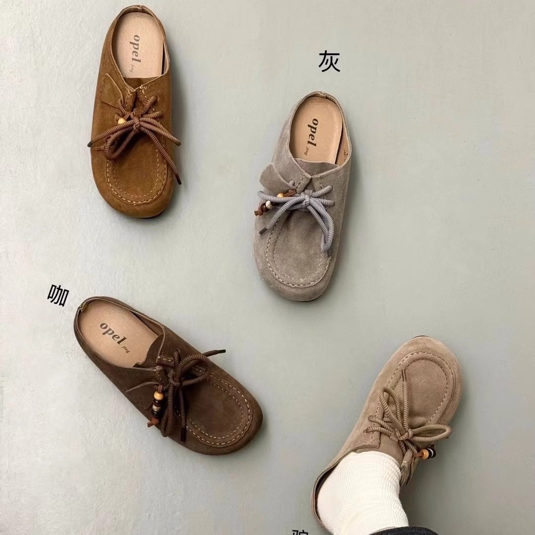 Opel欧宝25年秋冬新款复古平底真皮百搭拼色浅口单鞋女鞋勃肯鞋,淘宝优惠券,粉丝福利购,淘宝优惠卷