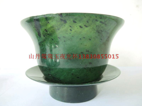 甘肃特产祁连玉 酒泉玉鸳鸯玉 墨玉 盖碗 茶具 夜光杯 礼品 精品 - 图0