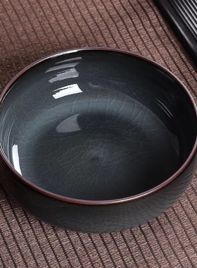 陶瓷高档黑胎烟灰缸家用茶冼