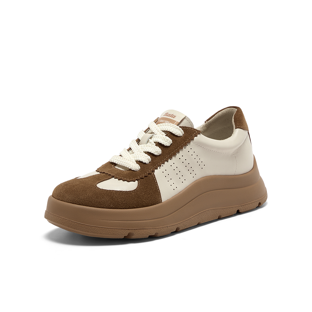 王子奇同款Bata休闲鞋2026春商场新款羊皮德训厚底运动鞋AD121AM6 - 图3