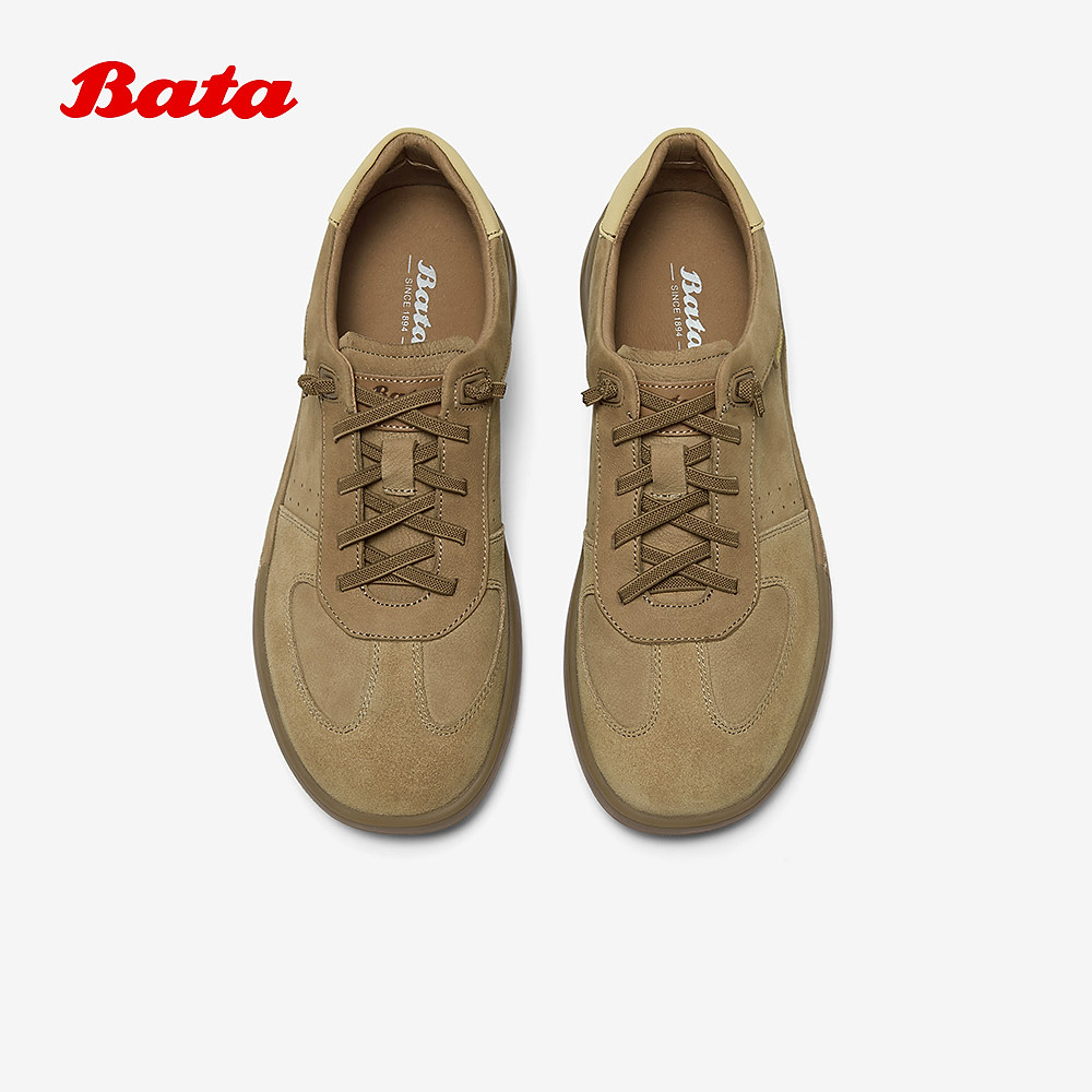 Bata休闲鞋男2025秋季商场新款牛皮透气舒适百搭运动鞋J0385CM5,淘宝优惠券,粉丝福利购,淘宝优惠卷