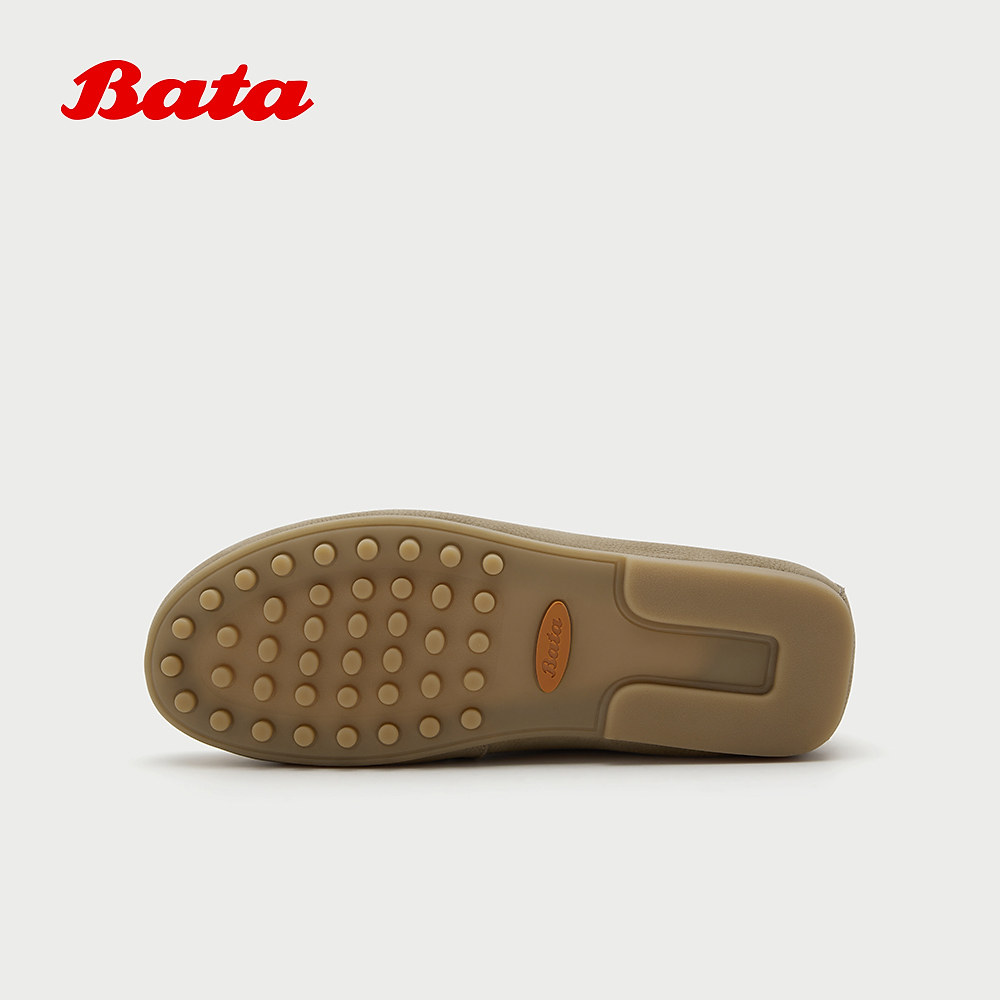 Bata豆豆鞋男2026夏商场新款时尚简约舒适通勤牛皮一脚蹬31051BM6,淘宝优惠券,粉丝福利购,淘宝优惠卷