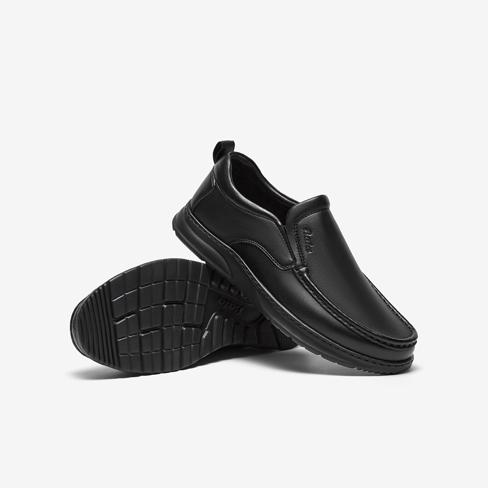 Bata乐福鞋男秋季商场新款英伦风羊皮商务通勤一脚蹬79917CM4 - 图2