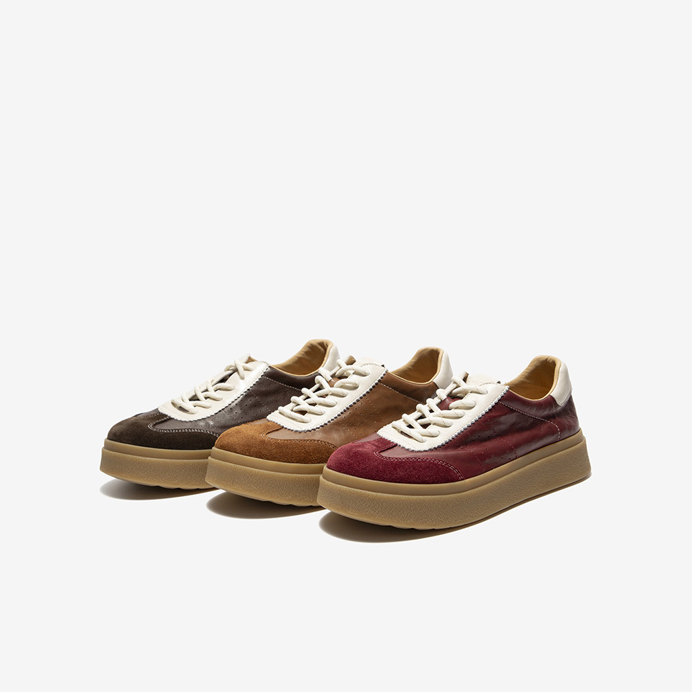 Bata羊皮书德训鞋2026春商场新款百搭休闲鞋运动厚底板鞋UZL01AM6,淘宝优惠券,粉丝福利购,淘宝优惠卷