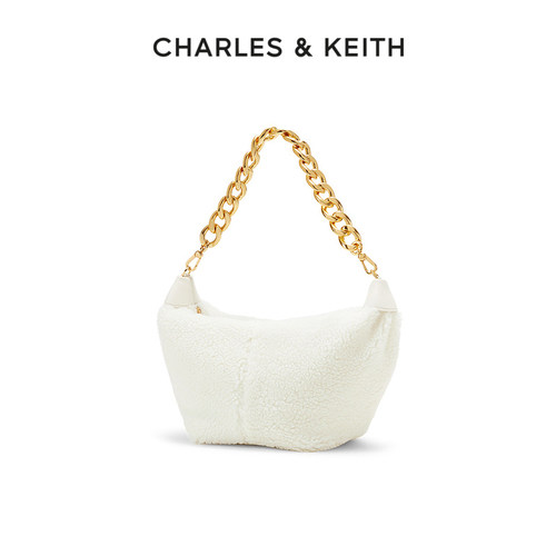 CHARLES&KEITH秋冬女包CK2-40781925柔软粗链条单肩松弛感托特包 - 图0