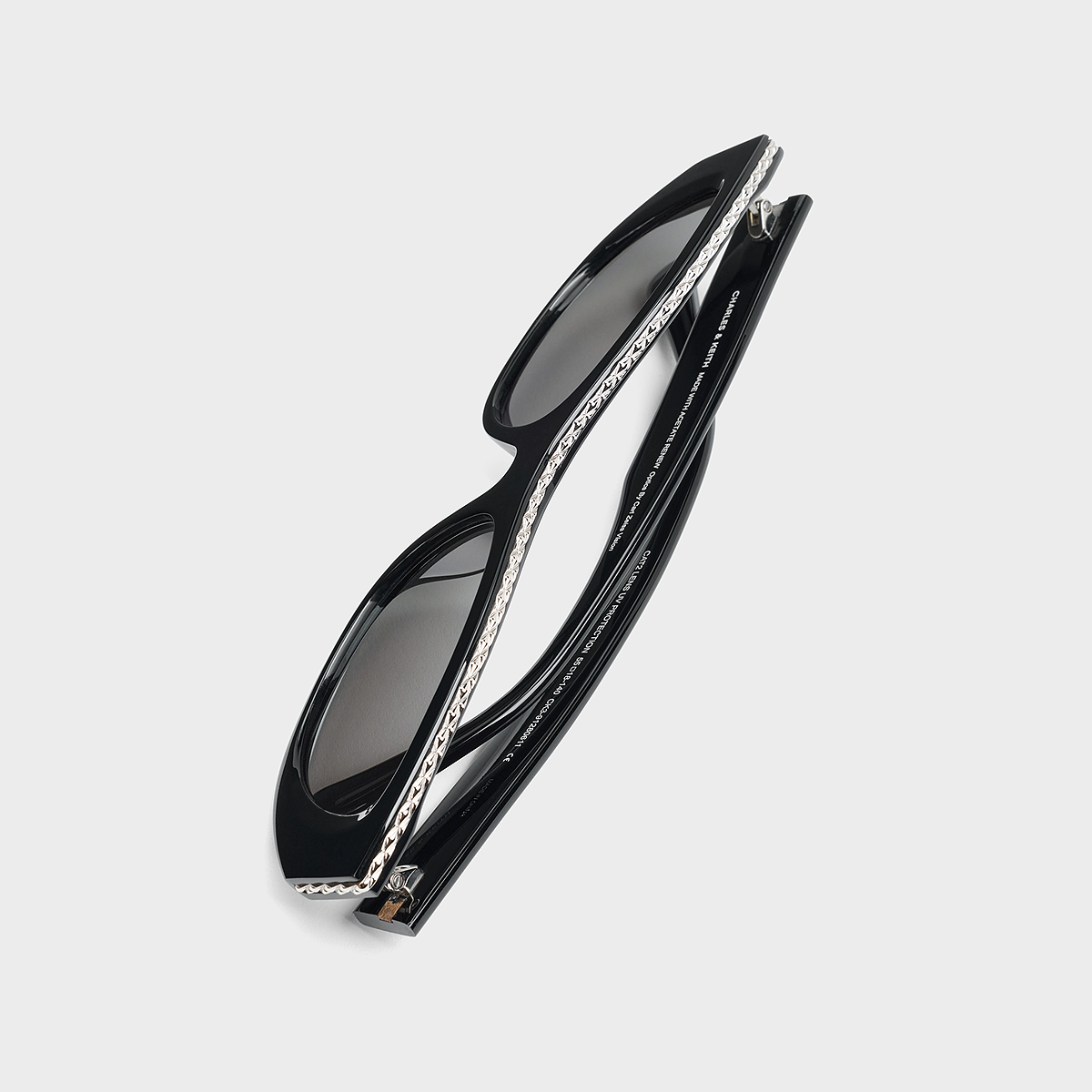 CHARLES&KEITH25冬新品CK3-91280611复古摩登猫眼款墨镜太阳眼镜 - 图2